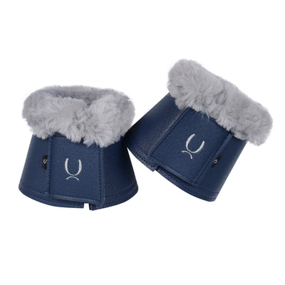 Liscio | Fur Lined Bell Boots | Navy